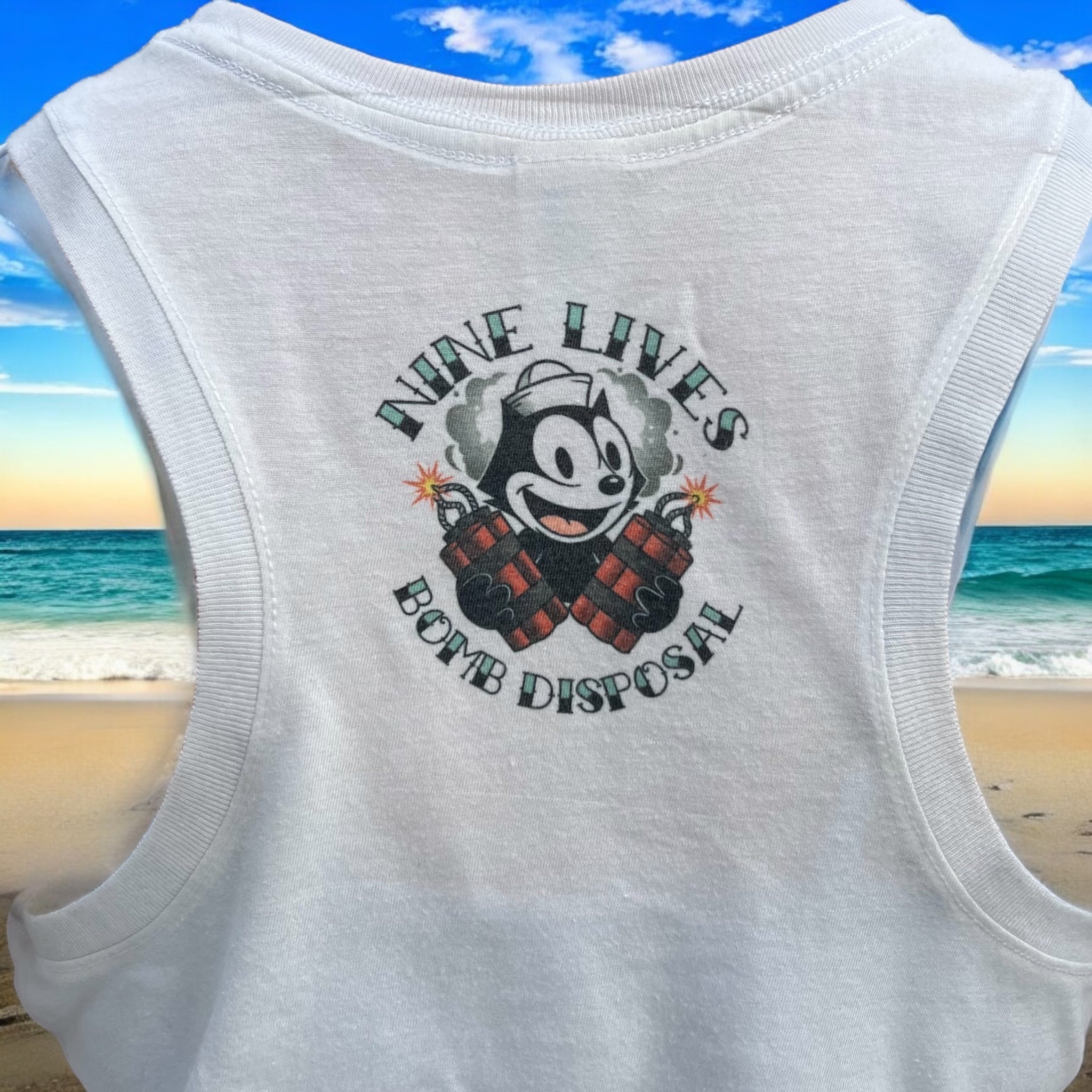 Nine Lives-Sea Racerback Tank