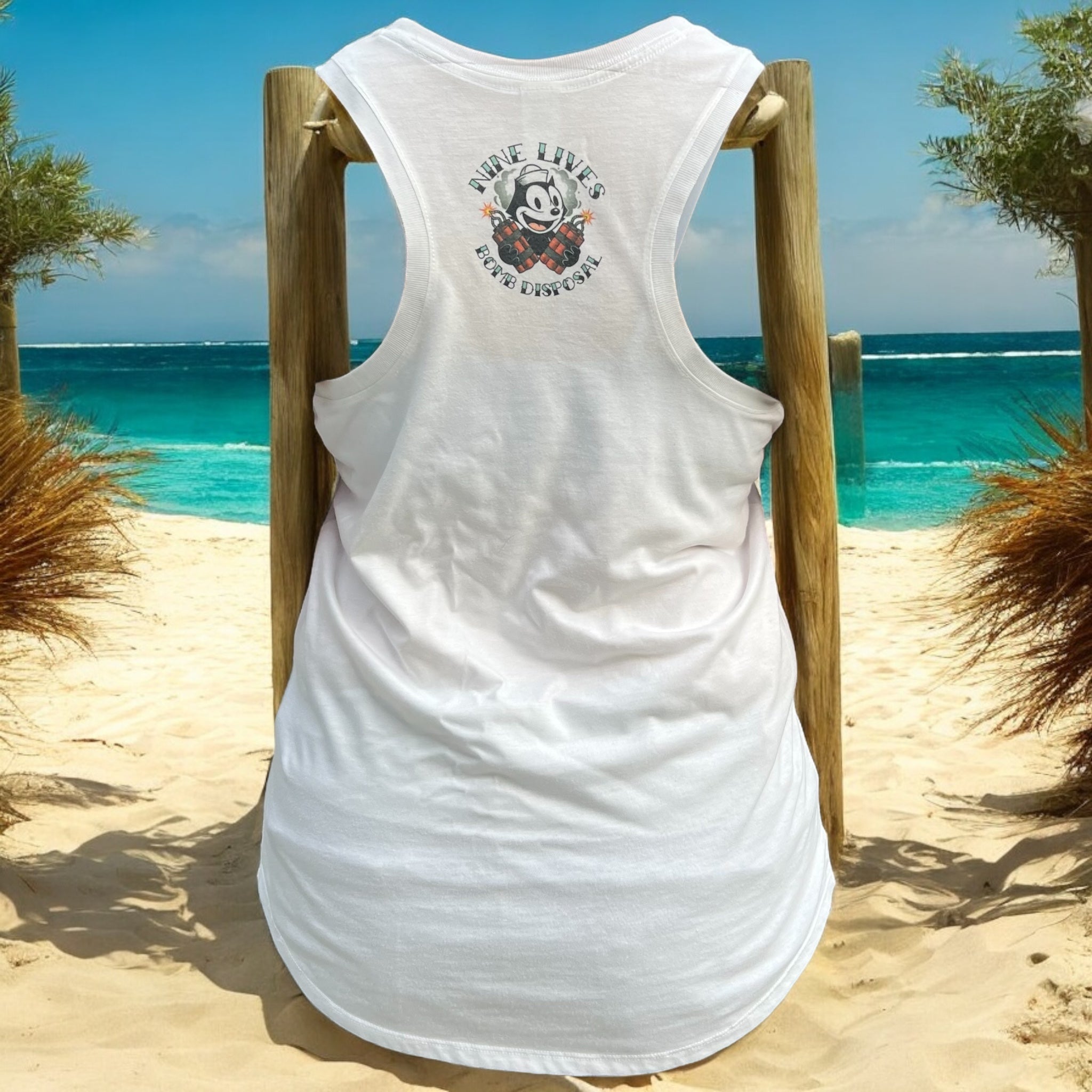 Nine Lives-Sea Racerback Tank