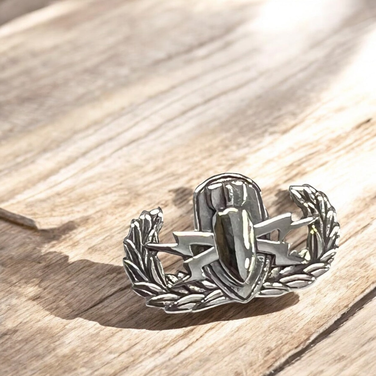Solid Sterling Silver EOD Lapel Pin