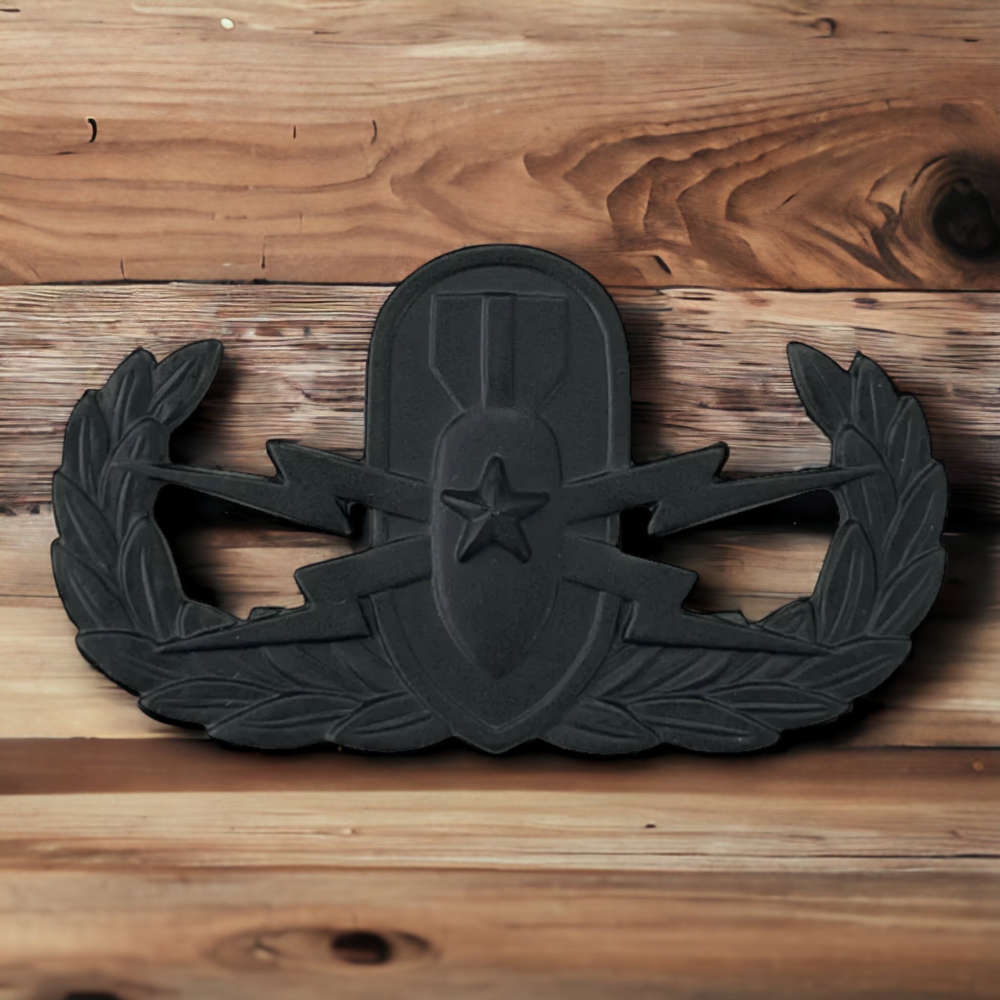 EOD Badge Black Metal