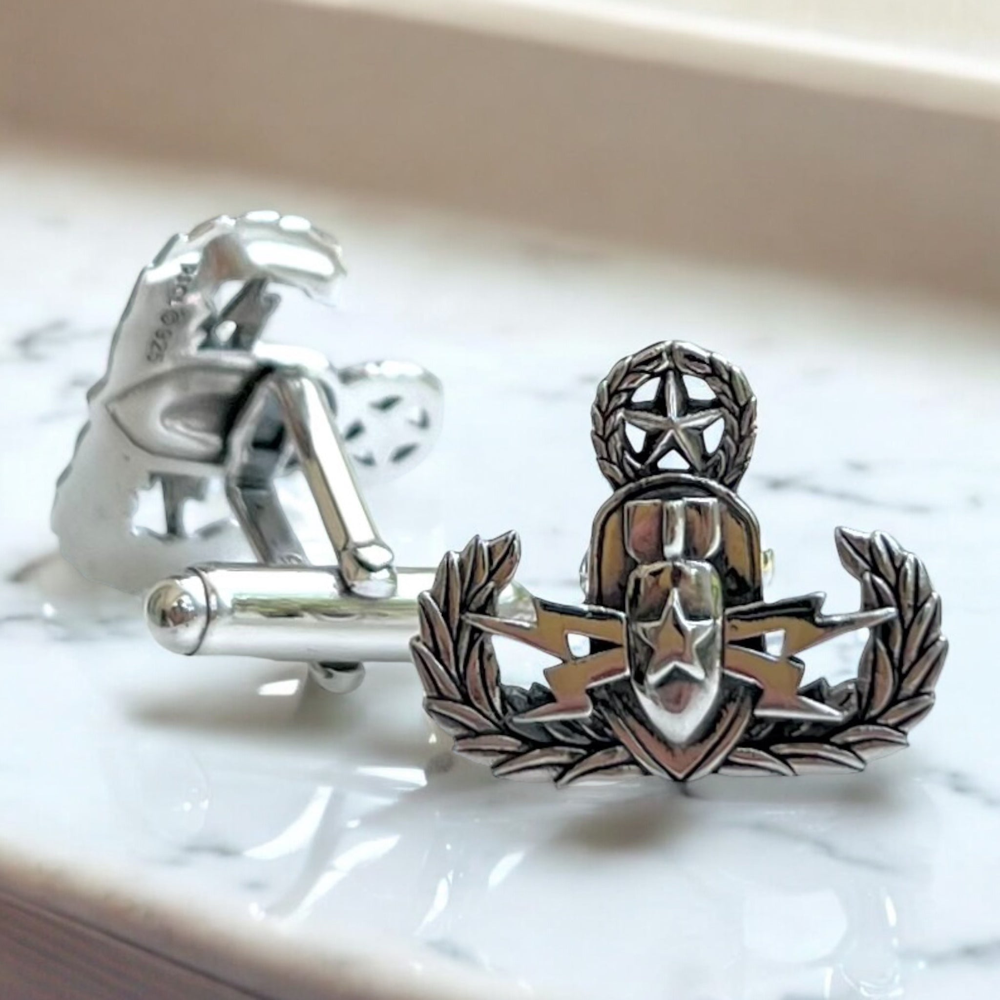 Solid Sterling Silver EOD Cufflinks