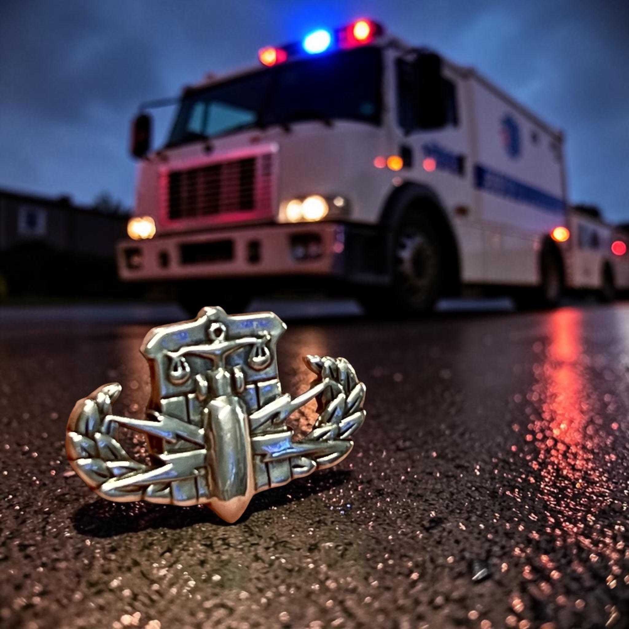 Solid Sterling Silver HDS Bomb Squad Lapel Pin